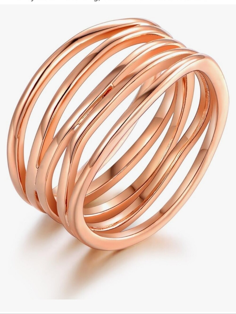 Barzel 18K Rose Gold Plated Statement Ring Women Trendy Statement Ring Sizes 7